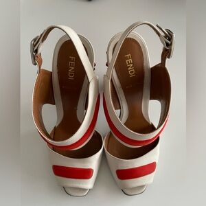 Fendi Women's Red and White Sandals